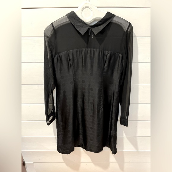 🖤 COQUETTE EN SOIE – Sheer Black Dress – Size M - Picture 1 of 11